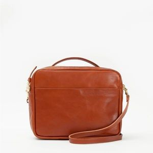 Clare V Mirabel Brown Chestnut Leather Bag